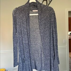 Athleta Navy Marled Open Cardigan